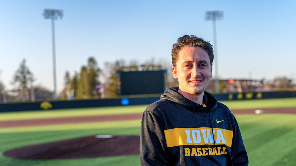 A man standing on a baseball diamond