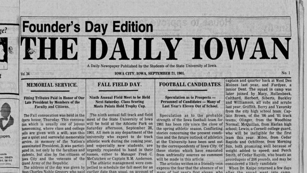 Daily Iowan newspaper cover