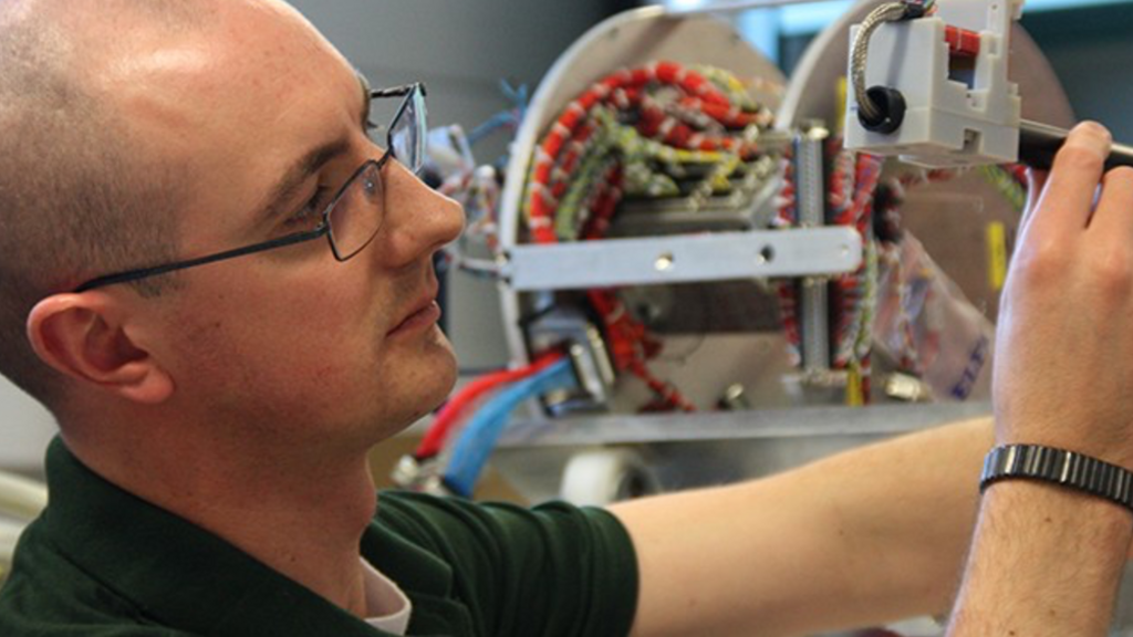 David Miles working on instrumentation