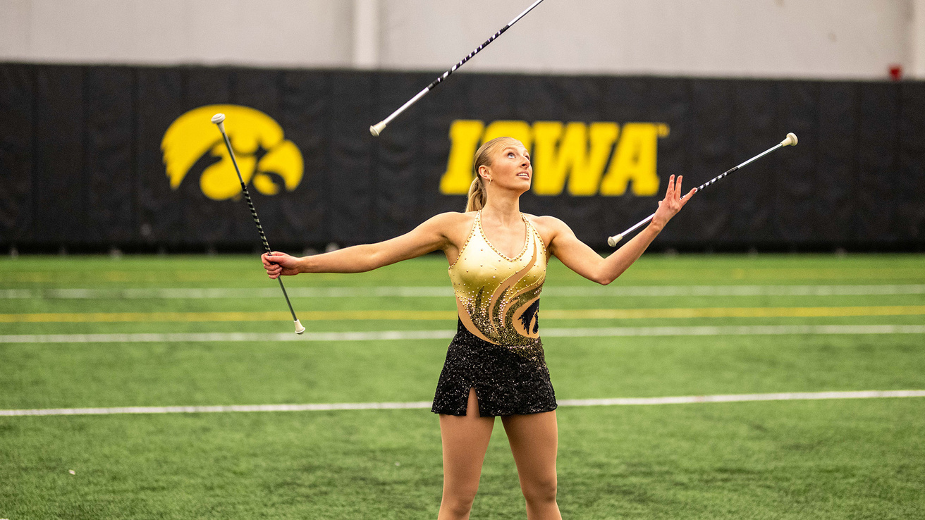Ella McDaniel, who served at the University of Iowa's Golden Girl for four years, will graduate in spring 2025 with a a BS in exercise science on the pre-athletic training track.