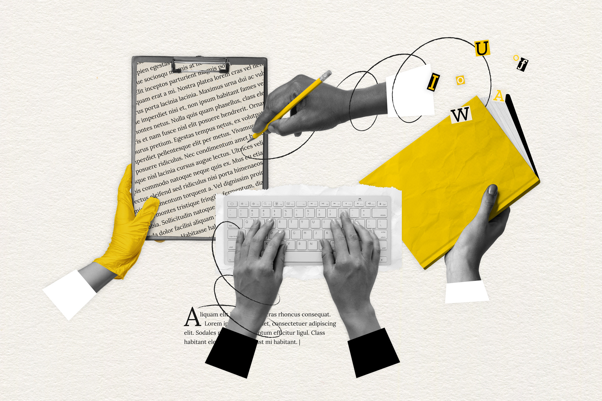 illustration showcasing writing