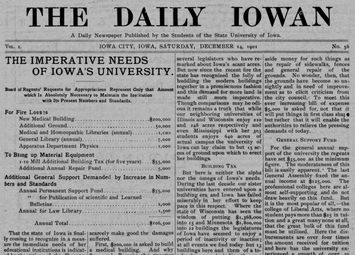 “daily Iowan” Celebrates 150 Years 